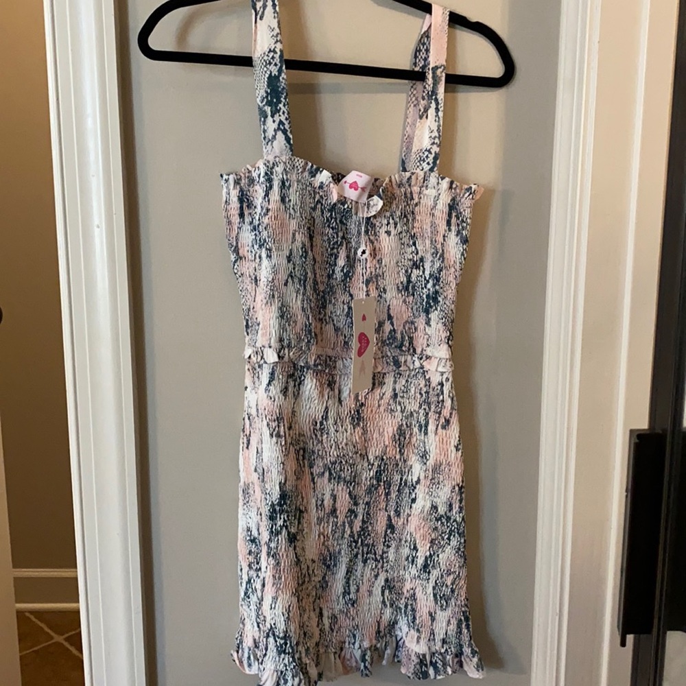 Buddy Love Fitted Snakeskin Print Dress